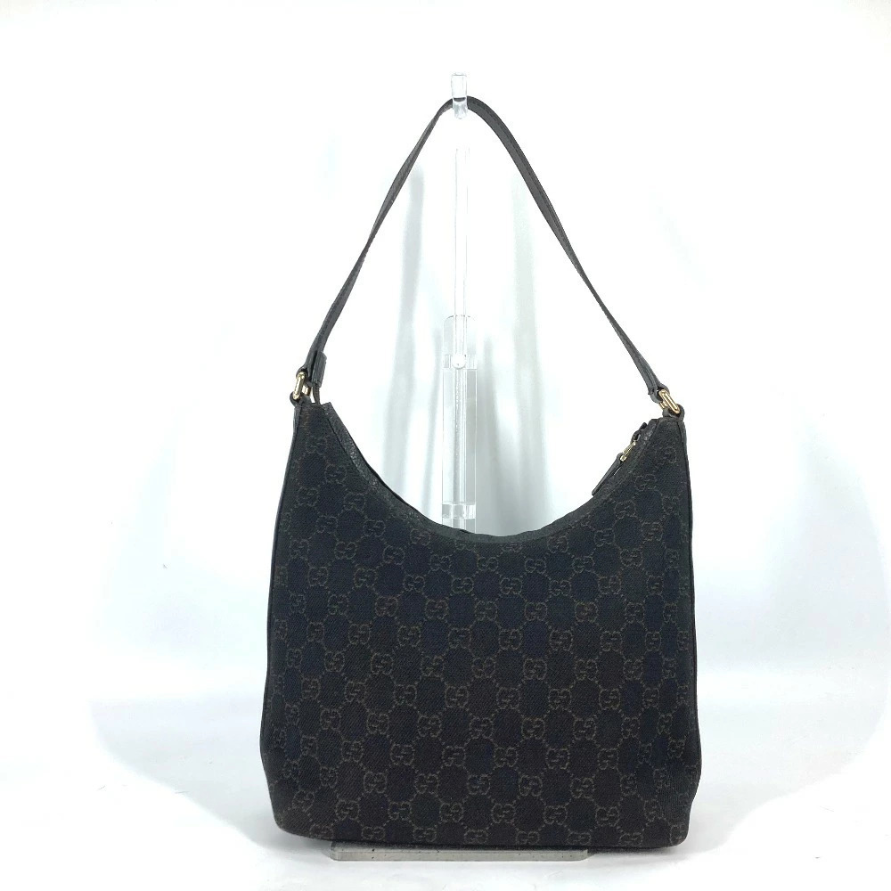 GUCCI GG One Shoulder Hobo Bag Shoulder Canvas Leather Brown - Picture 2 of 15